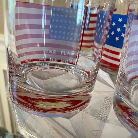 Libbey USA Flags with History on back Set of 8 Vintage Bar Glasses - Picture 9 of 16